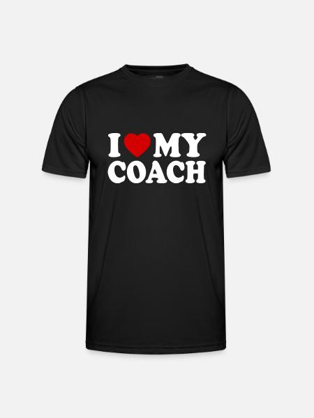I love my coach - Men's Functional T-Shirt - black