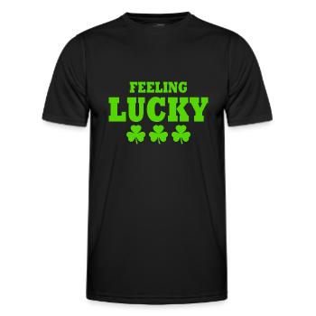 feeling lucky - Men's Functional T-Shirt - black - Front - AI Model Male 178 dark (178cm)