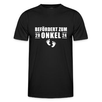 Babyparty 2024 Schwangerschaftsverkündung Onkel - Männer Funktions-T-Shirt - Schwarz - Vorne - AI Model Male 178 dark (178cm)
