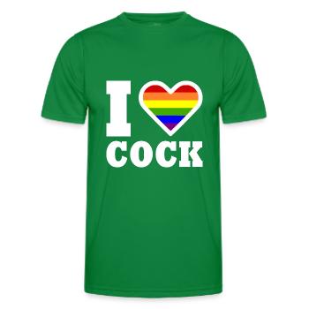 I love cock - Men's Functional T-Shirt - kelly green - Front - AI Model Male 178 dark (178cm)