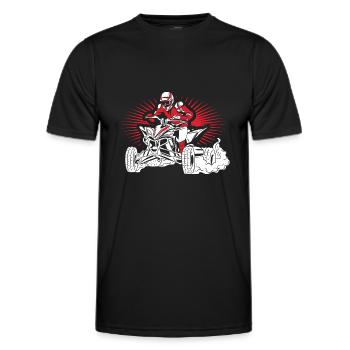 Quad - Männer Funktions-T-Shirt - Schwarz - Vorne - AI Model Male 178 dark (178cm)