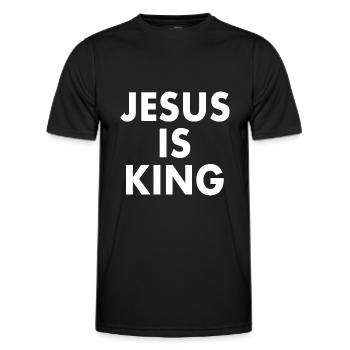 Jesus is king - Men's Functional T-Shirt - black - Front - AI Model Male 178 dark (178cm)