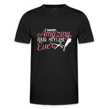 Hair Stylist Amazing Hair Stylist - Men's Functional T-Shirt - black - Front - AI Model Male 178 dark (178cm)