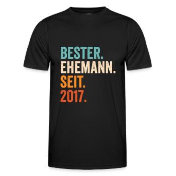 Bester Ehemann Seit 2017 4. Hochzeitstag 4 Jahre - Männer Funktions-T-Shirt - Schwarz - Vorne - AI Model Male 178 dark (178cm)