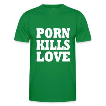 Porn kills love - T-shirt sport Homme - vert - Devant - AI Model Male 178 dark (178cm)