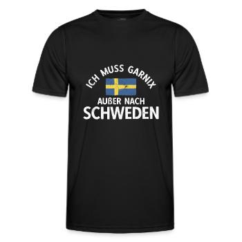 Muss Nur Nach Schweden Flagge Schweden - Männer Funktions-T-Shirt - Schwarz - Vorne - AI Model Male 178 dark (178cm)