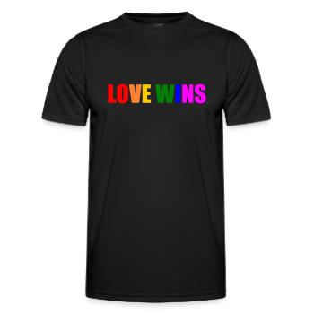 Love wins - Männer Funktions-T-Shirt - Schwarz - Vorne - AI Model Male 178 dark (178cm)