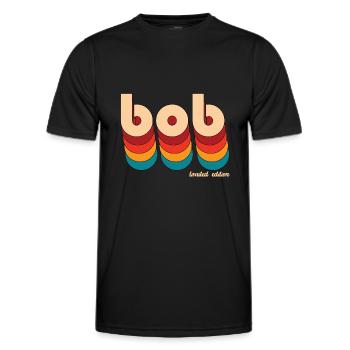 Retro Bob Name - Men's Functional T-Shirt - black - Front - AI Model Male 178 dark (178cm)