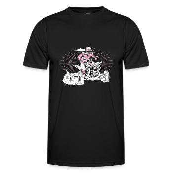 Quad - Männer Funktions-T-Shirt - Schwarz - Vorne - AI Model Male 178 dark (178cm)