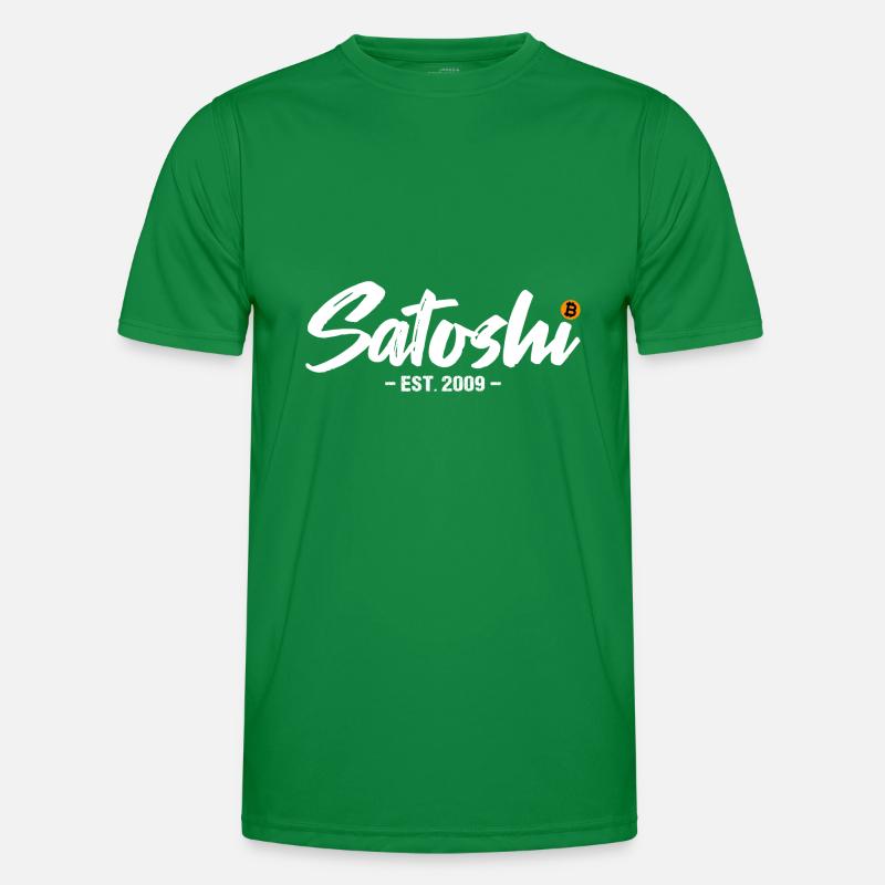 Satoshi est 2009 Bitcoin Männer Funktions-T-Shirt