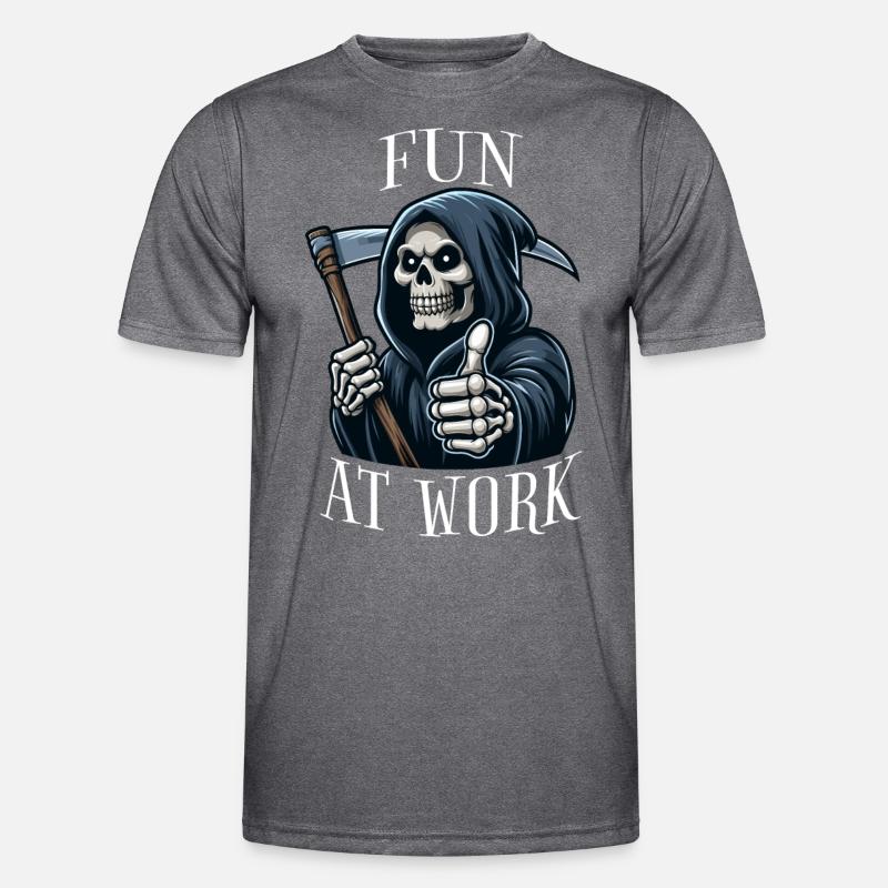 Fun at Work Grim Reaper Männer Funktions-T-Shirt
