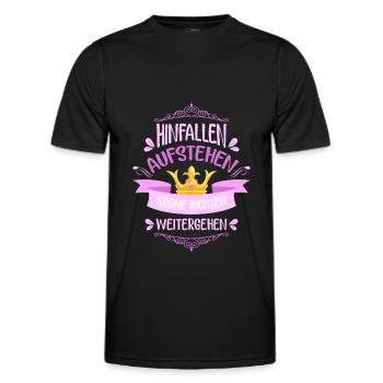 La couronne se lève. - T-shirt sport Homme - noir - Devant - AI Model Male 178 dark (178cm)