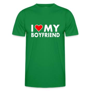 I love my boyfriend - Men's Functional T-Shirt - kelly green - Front - AI Model Male 178 dark (178cm)