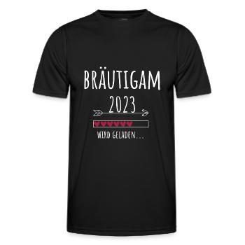 Zukünftiger Bräutigam 2023 Hochzeit Verlobung - Männer Funktions-T-Shirt - Schwarz - Vorne - AI Model Male 178 dark (178cm)