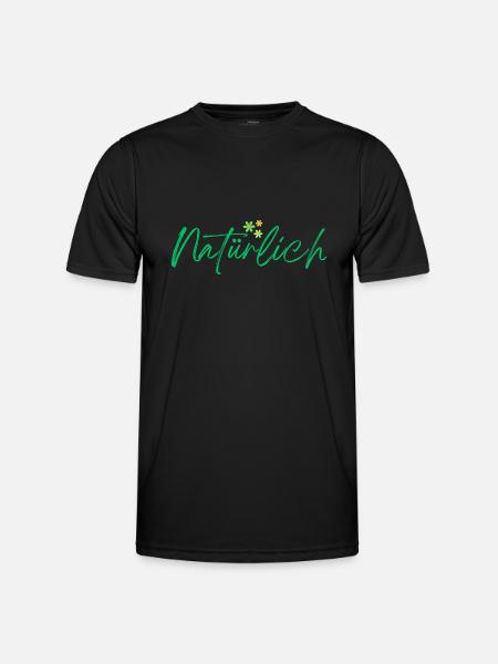 Natürlich - Männer Funktions-T-Shirt - Schwarz