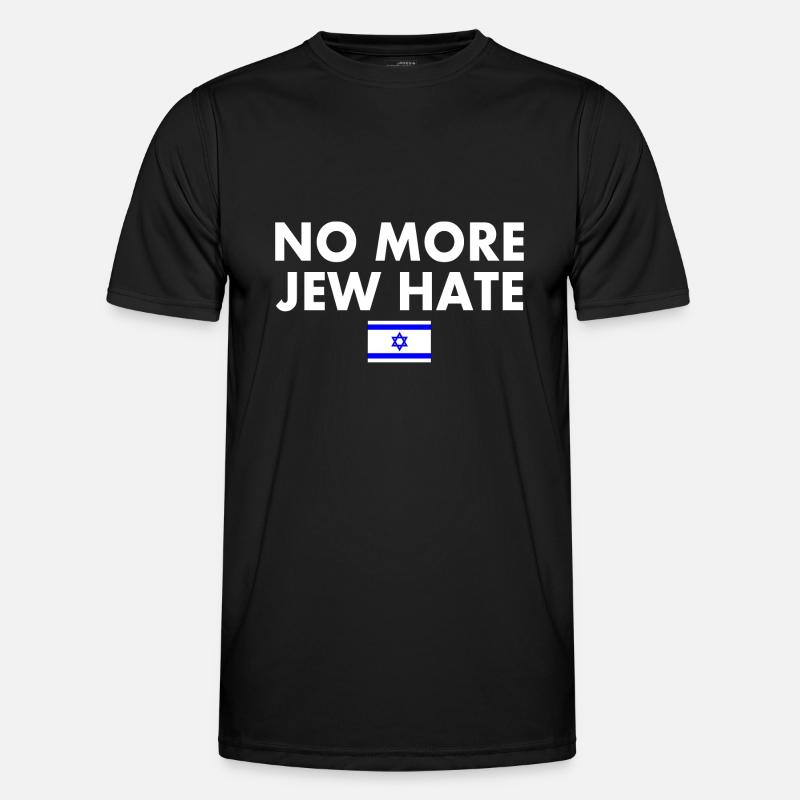 No more jew hate - Männer Funktions-T-Shirt - Schwarz