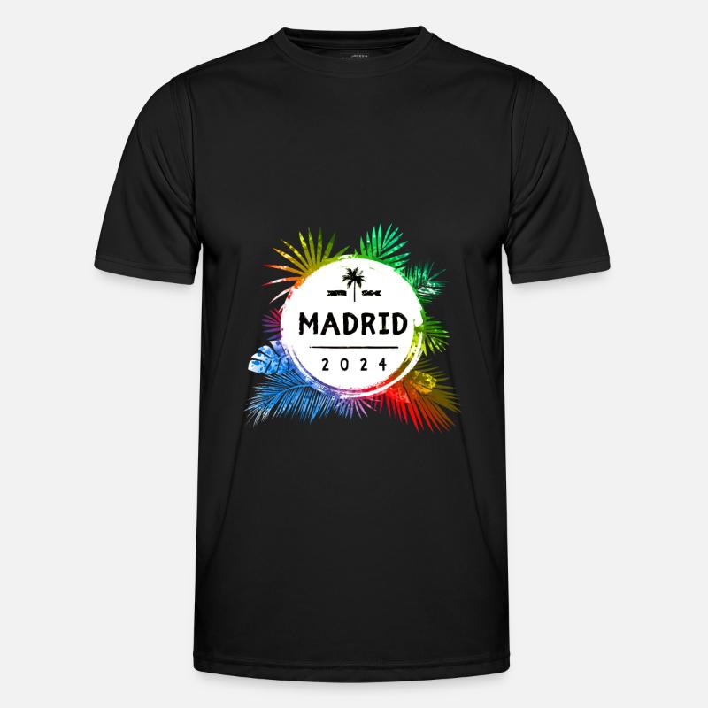 Madrid 2024 Bunt - Männer Funktions-T-Shirt - Schwarz