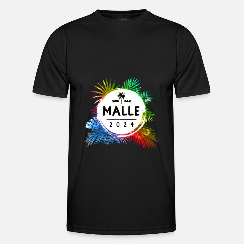 Malle 2024 Bunt - Männer Funktions-T-Shirt - Schwarz