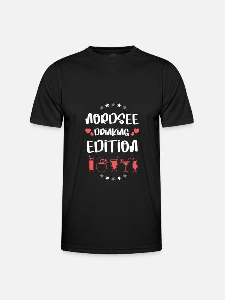 Nordsee Drinking Team - Männer Funktions-T-Shirt - Schwarz