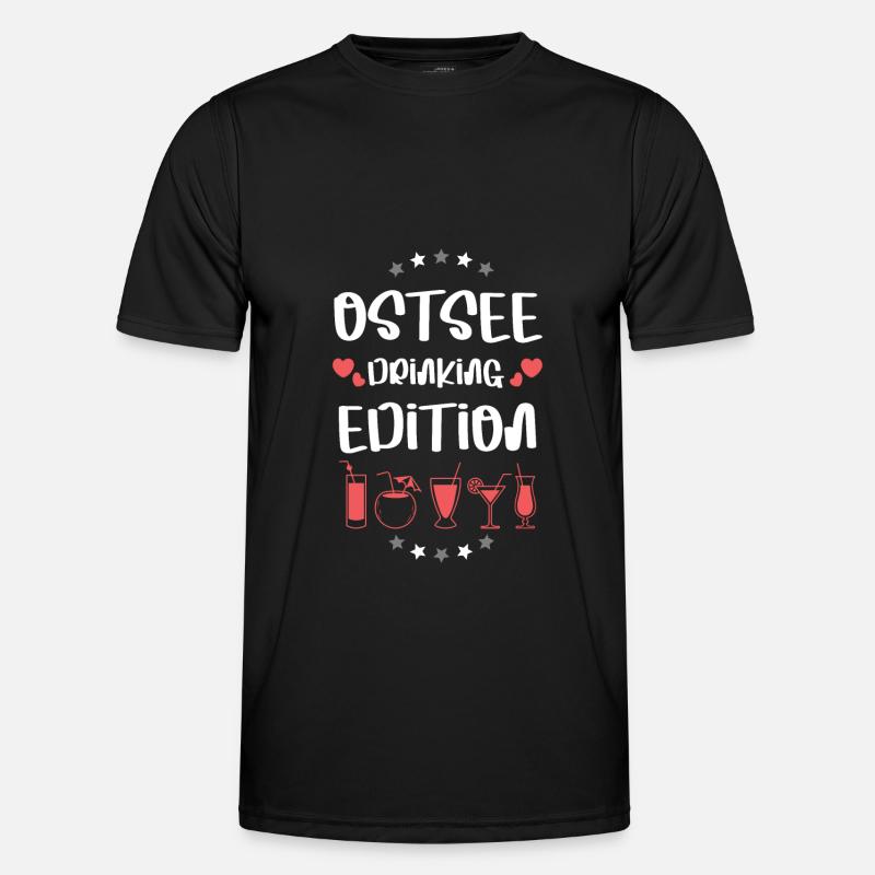Ostsee Drinking Team - Männer Funktions-T-Shirt - Schwarz