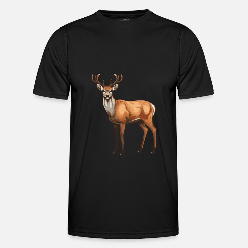 Hirsch Tier Männer Funktions-T-Shirt