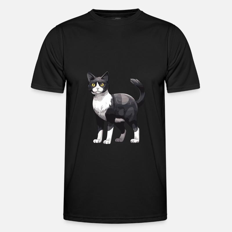 Katze Tier - Männer Funktions-T-Shirt - Schwarz