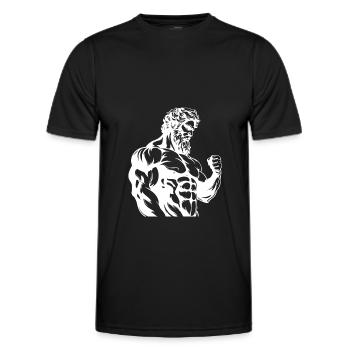 Griechischer Spartaner - Männer Funktions-T-Shirt - Schwarz - Vorne - AI Model Male 178 dark (178cm)