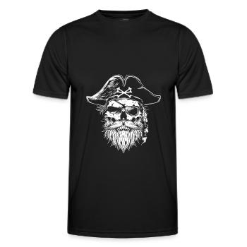 Pirate Skull - Men's Functional T-Shirt - black - Front - AI Model Male 178 dark (178cm)