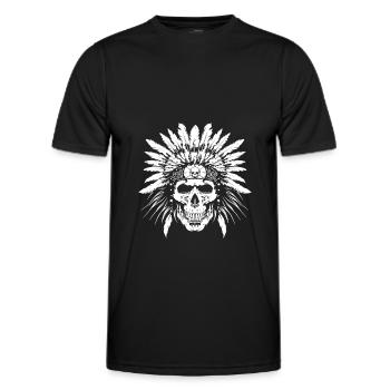 Chief Skull Indian - Men's Functional T-Shirt - black - Front - AI Model Male 178 dark (178cm)