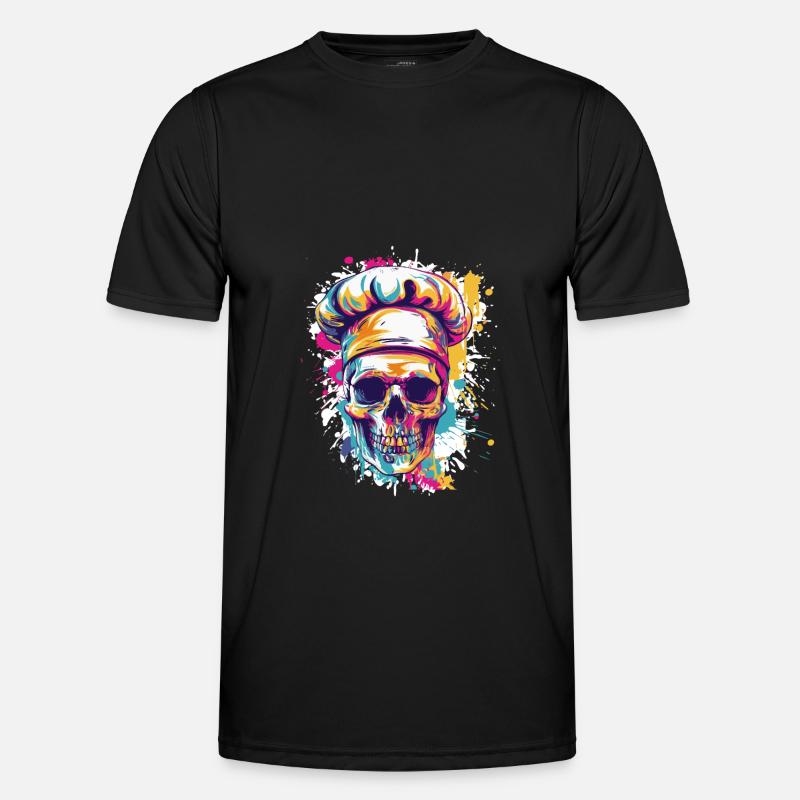 Chefkoch Koch Skull - Männer Funktions-T-Shirt - Schwarz