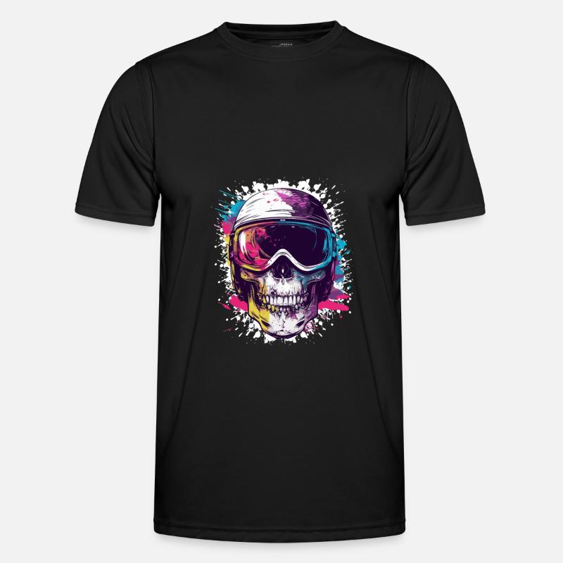 Ski Skull Ski Goggles - Men's Functional T-Shirt - black
