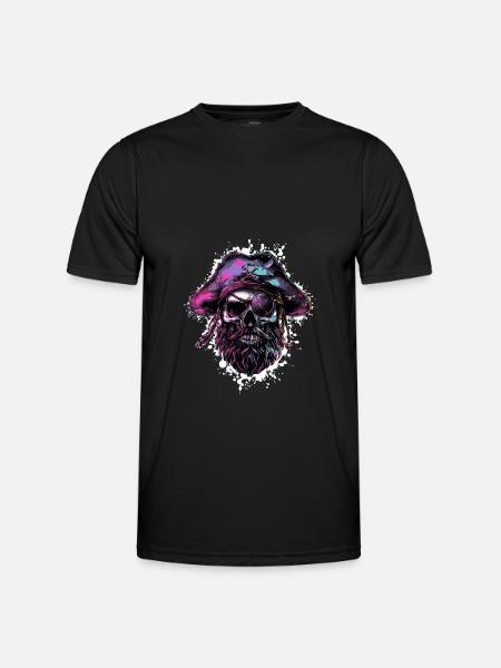 Pirate Skull Captain - Men's Functional T-Shirt - black