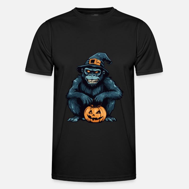 Gorilla Halloween Zombie - Männer Funktions-T-Shirt - Schwarz