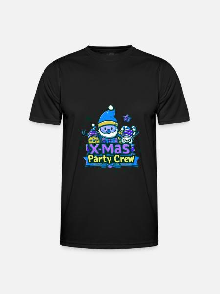X-Mas Party Crew Christmas Saying - Men's Functional T-Shirt - black