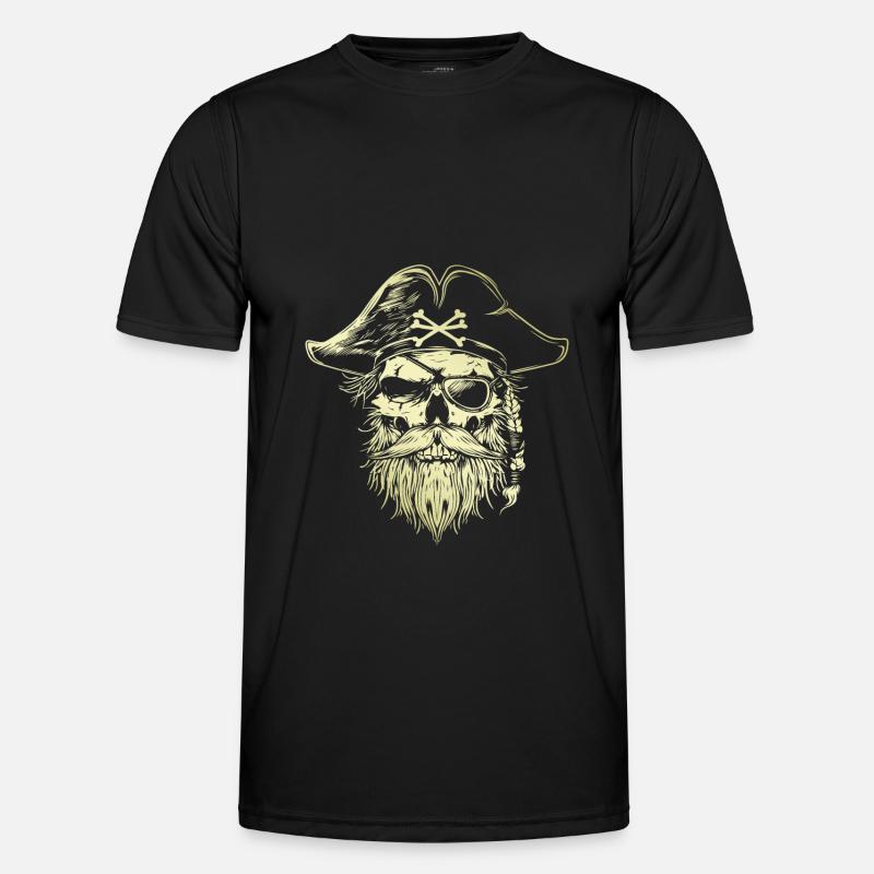 Pirate Skull Gold - Men's Functional T-Shirt - black