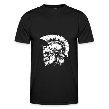 Spartaner Gladiator Totenkopf Sparta - Männer Funktions-T-Shirt - Schwarz - Vorne - AI Model Male 178 dark (178cm)