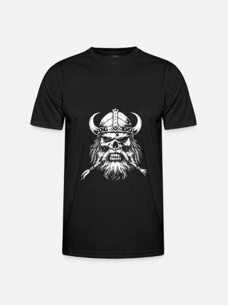 Viking Skull Valhalla - Men's Functional T-Shirt - black