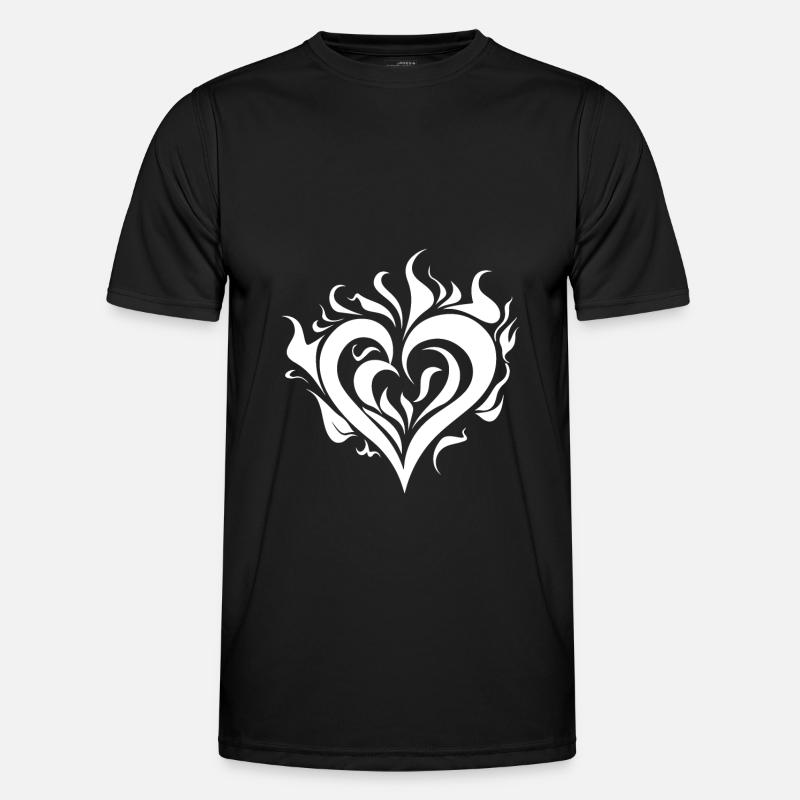 Heart Fire - Men's Functional T-Shirt - black