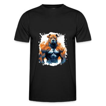 Dog Pit Muscles Bodybuilding Beast - Men's Functional T-Shirt - black - Front - AI Model Male 178 dark (178cm)