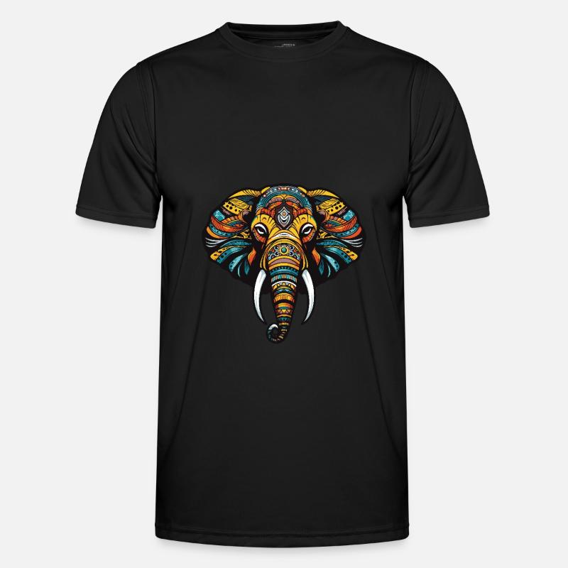 Elephant Portrait Head - Men's Functional T-Shirt - black