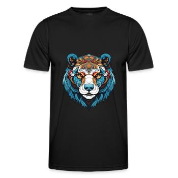 tête d’ours polaire ours polaire - T-shirt sport Homme - noir - Devant - AI Model Male 178 dark (178cm)