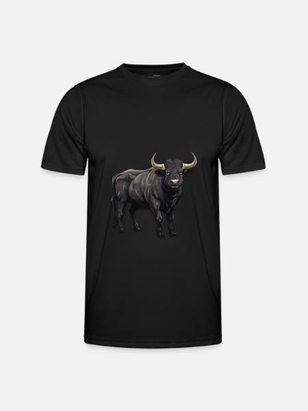 Bulle Tier - Männer Funktions-T-Shirt - Schwarz