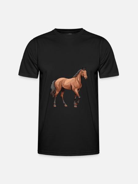 Pferd Tier - Männer Funktions-T-Shirt - Schwarz