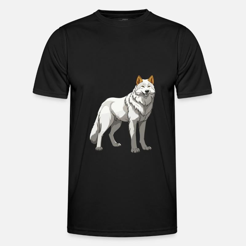 Wolf Tier - Männer Funktions-T-Shirt - Schwarz