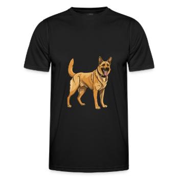 German Shepherd Dog - Men's Functional T-Shirt - black - Front - AI Model Male 178 dark (178cm)