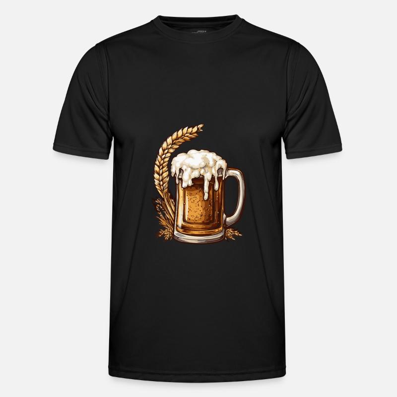 Bier Glas - Männer Funktions-T-Shirt - Schwarz