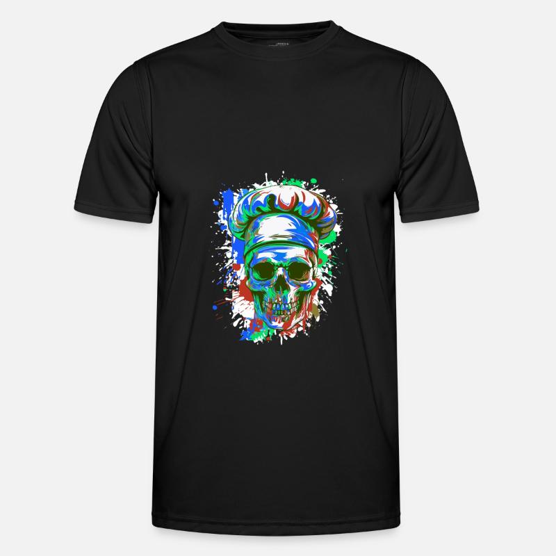 Chefkoch Koch Skull - Männer Funktions-T-Shirt - Schwarz