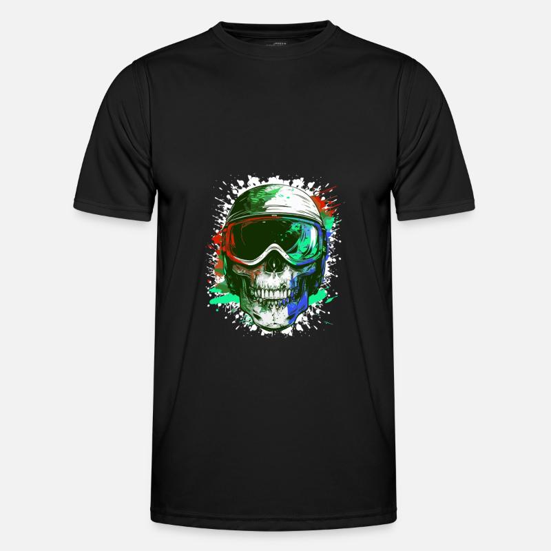 Ski Skull Ski Goggles - Men's Functional T-Shirt - black