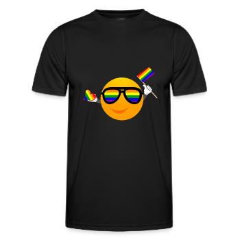 SMILE EMOTICONE LGBTQ - Männer Funktions-T-Shirt - Schwarz - Vorne - AI Model Male 178 dark (178cm)
