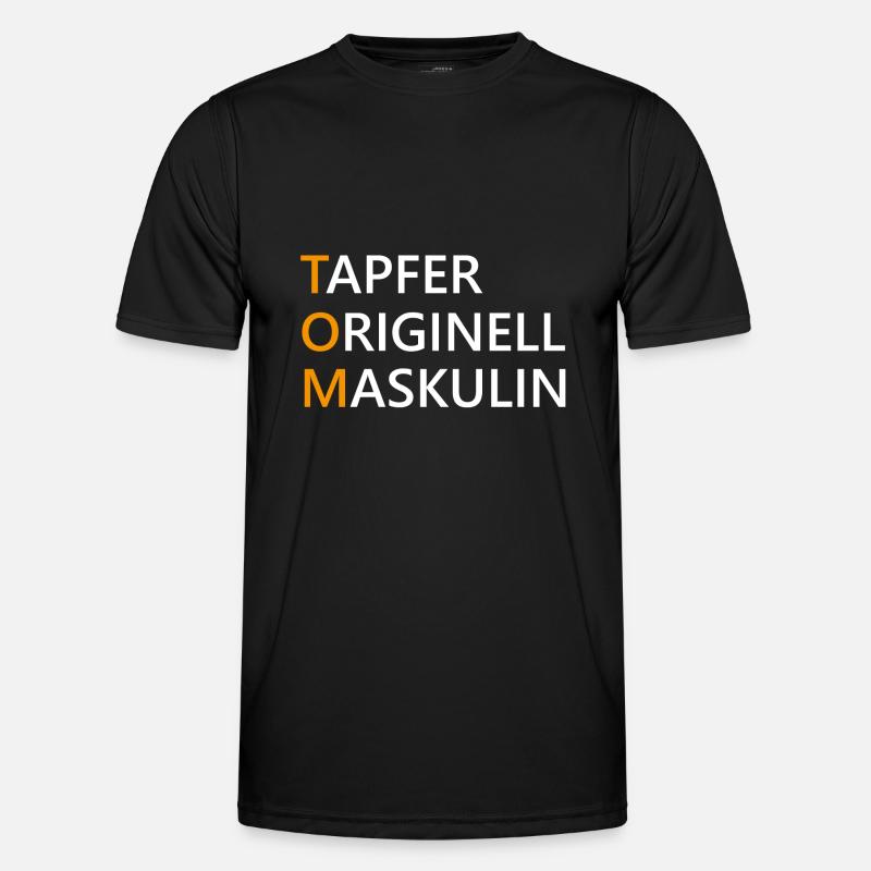 Tom Name Geschenk - Männer Funktions-T-Shirt - Schwarz